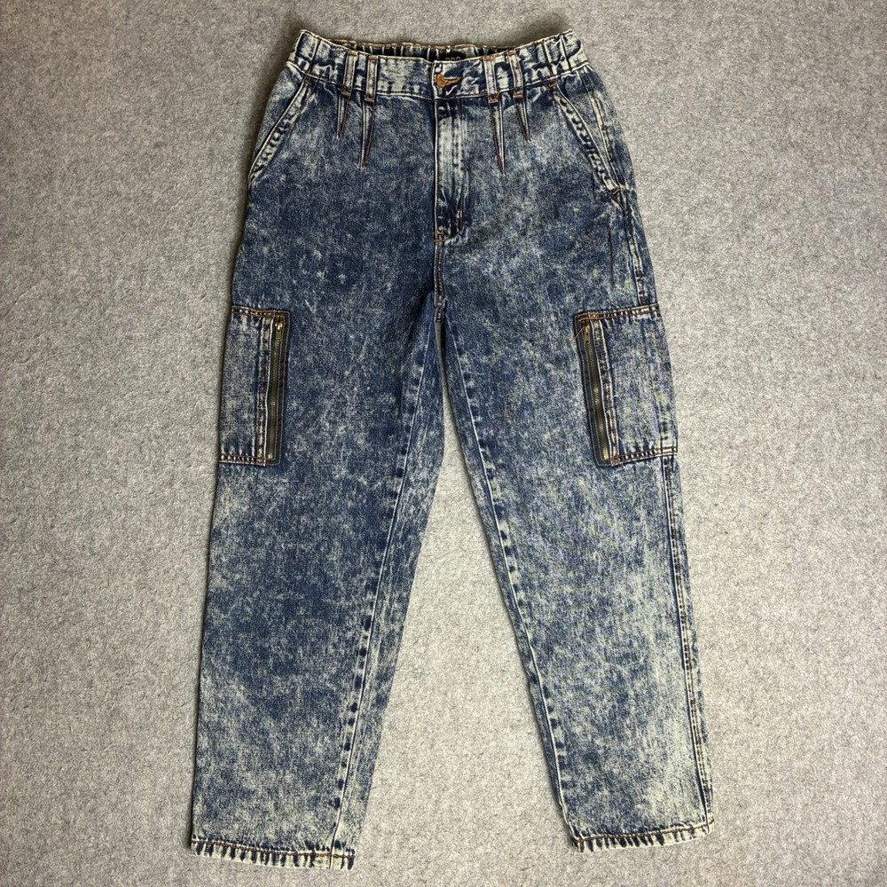 BDG Urban Outfitters Size L 29x26 Acid Wash Cargo Jeans High Rise Stretch Waist